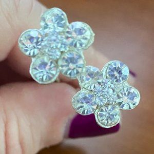 Set of 2 crystal flower hair pins